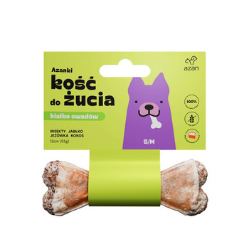 AZANKI Hueso masticable con insectos y coco para perros S/M 12 cm