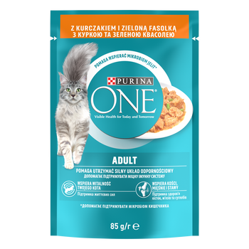 Purina One Adult pienso para gatos con pollo y judías verdes 85 g
