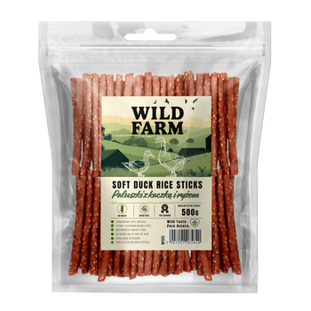 WILD FARM palitos de pato y arroz 500g golosinas para perros