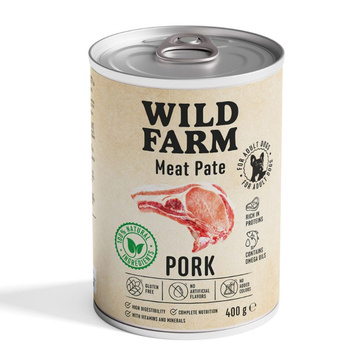 Wild Farm Pate Pork 400g comida para perros sin gluten