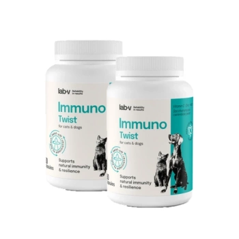 Lab-v Immuno Twist: refuerzo natural para la inmunidad y la vitalidad de perros y gatos 2x(60 cápsulas giratorias)