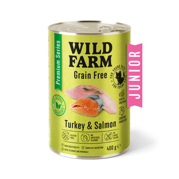 WILD FARM Premium Grain Free Pavo y Salmón 400g - pienso sin cereales para gatitos