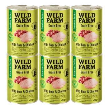 WILD FARM Premium Grain Free Jabalí y Pollo 6x400g - pienso sin cereales para gatos