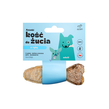 AZANKI Hueso masticable de platija para perros - pez 12 cm
