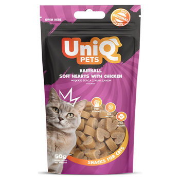 UNIQ PETS golosinas para gatos - Corazones blandos con pollo 50g