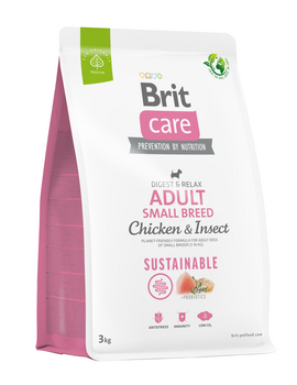 BRIT CARE Perro Sostenible Adulto Razas Pequeñas Pollo & Insectos 3kg