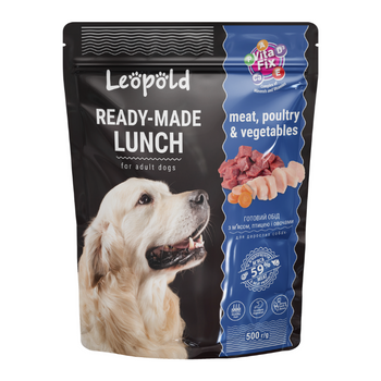 LEOPOLD cena preparada con carne, aves y verduras 500g
