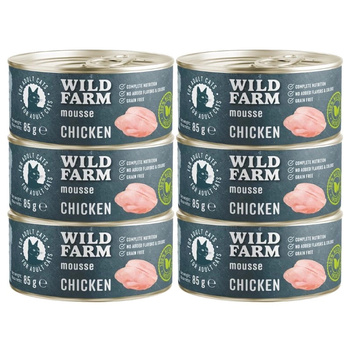 WILD FARM Mousse Pollo 6x80g - mousse sin cereales para gatos