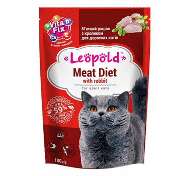 Leopold dieta de carne con conejo para gatos 100g