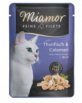 Miamor Feine Filets - comida húmeda para gatos atún con calamares en gelatina 100g