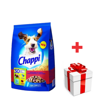 Chappi Alimento Seco para Perros con Carne de Buey, Aves y Verduras 9kg + sorpresa para el perro