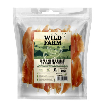 WILD FARM Filete de pechuga de pollo en stick 500g golosina para perro