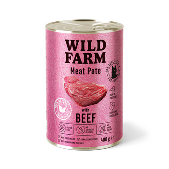 WILD FARM Pate Beef 400g - comida para gatos sin gluten