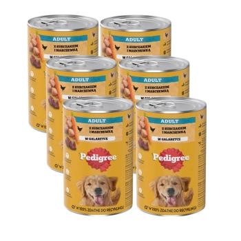 PEDIGREE Adult lata 6x1200g - alimento húmedo completo para perros adultos, con pollo en gelatina