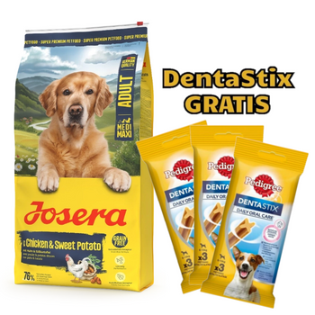 JOSERA Medi/Maxi Chicken & Sweet Potato 12,5kg + 3x DentaStix GRATIS!