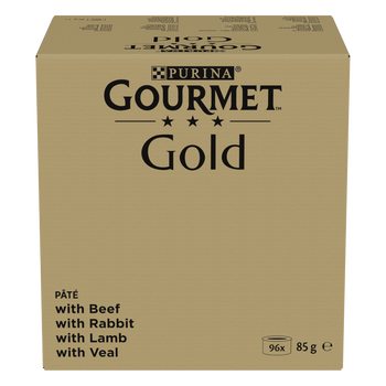 Purina Gourmet Gold Mousse mix 96x85g (buey, conejo, cordero, ternera)