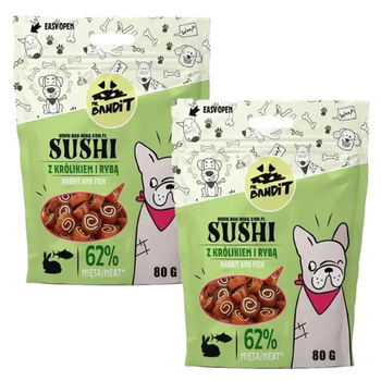 MR. BANDIT Trainers SUSHI Snacks Conejo Pescado 2x80g