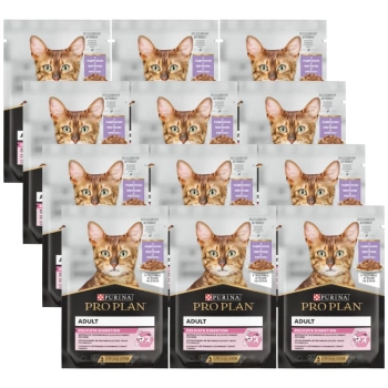 PRO PLAN Nutrisavour Delicate comida para gatos trozos delicados con pavo en salsa 12x85g