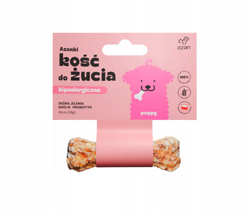 AZANKI Hueso masticable de piel de ciervo para cachorros 10 cm