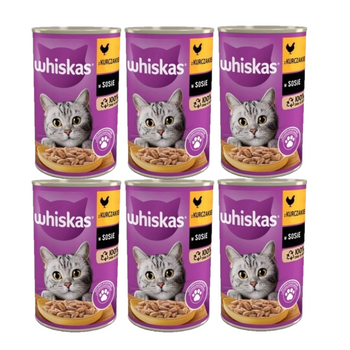 WHISKAS Comida Húmeda 1+ con Pollo en Salsa 6x400g