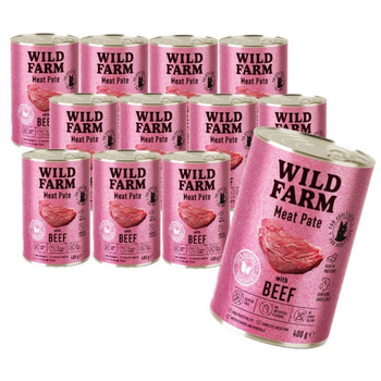 WILD FARM Pate Beef 12x400g - comida para gatos sin gluten