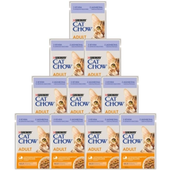 PURINA Cat Chow Pienso para gatos adultos con cordero y judías verdes en gelatina 10x85g