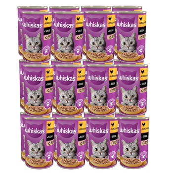 WHISKAS Comida Húmeda 1+ con Pollo en Salsa 24x400g