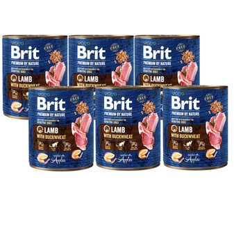 Brit Premium By Nature Cordero Con Alforfón Con Cordero, Alforfón Y Manzana 6x800g