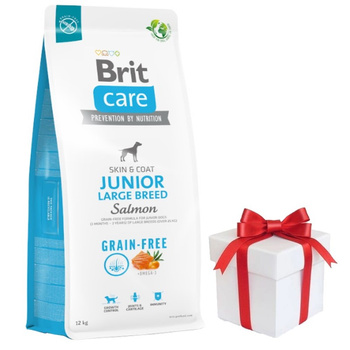 BRIT CARE Dog Grain-free Junior Large Breed Salmón 12kg + ¡Sorpresa GRATIS para el perro!