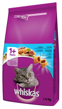 WHISKAS Adult 1.4kg - comida seca para gatos con atún y verduras
