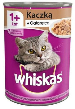 WHISKAS Comida húmeda para gatos 1+ con gelatina de pato 400g