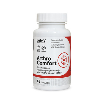 Lab-v Arthro Comfort – Apoyo integral para la salud articular y el sistema musculoesquelético de perros y gatos 45 cápsulas