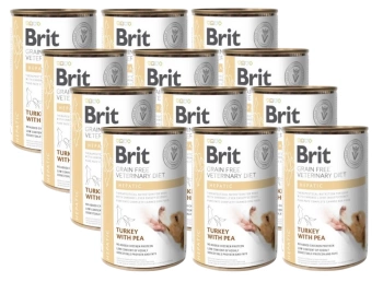 Brit Grain Free Veterinary Diet Perro Hepático con Pavo y Guisantes 12x400g