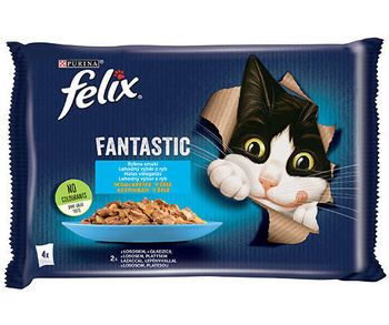 Felix Sabores de Pescado en Jalea con Salmón y Solla 4x85g