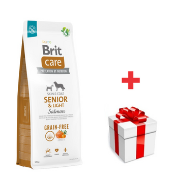 BRIT CARE Perro Grain-free Senior & Light Salmón 12kg  + sorpresa gratis