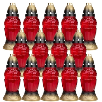 LUKS Vela funeraria roja 401K 21 cm 14 unidades