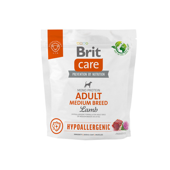 BRIT CARE Perro Hipoalergénico Adulto Raza Mediana Cordero 1kg