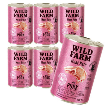WILD FARM Pate Cerdo 6x400g - comida para gatos sin gluten