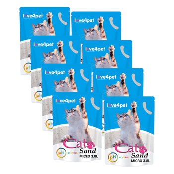Arena para gatos de silicona micro Cat Sand - Control de pH 8x3,8 l (cambia de color para detectar signos tempranos de enfermedad)