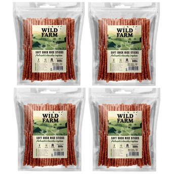 WILD FARM palitos de pato y arroz 4x500g golosinas para perros