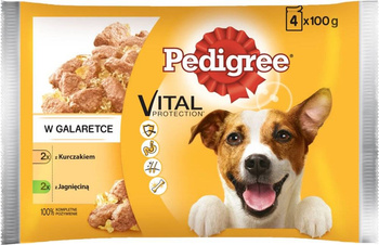 Pedigree Vital Protection Comida húmeda para perros adultos Jalea de cordero y pollo 4x100g
