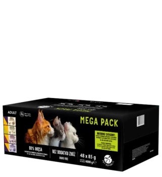 PetRepublic comida húmeda para gatos trozos en salsa delicada MIX sabores carne 48x85g