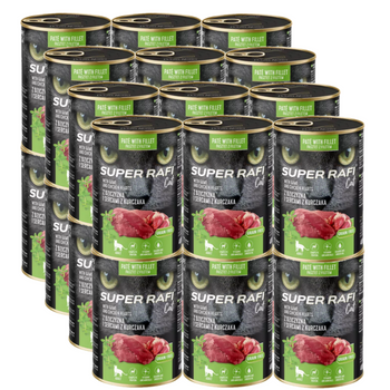 DOLINA NOTECI Super Rafi Cat P&F con carne de caza y corazones de pollo 24x400 g