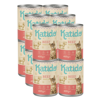 Katido Comida Húmeda para Gatos con Carne de Buey 12x400g