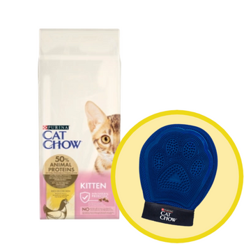 Purina Cat Chow Kitten Pollo 15kg + Guante de aseo - Cat Chow