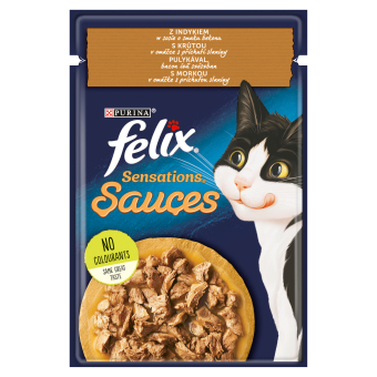 Felix Sensations Sauce Comida para gatos con pavo en salsa sabor bacon 85g