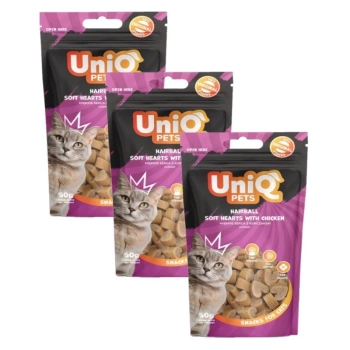 UNIQ PETS golosinas para gatos - Corazones blandos con pollo 3x50g