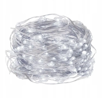 Alambre luces 50 led con pila blanco frío 3x aa 5m