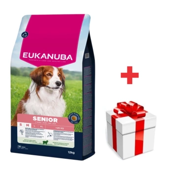 EUKANUBA Mature&Senior Small & Medium Breeds Cordero y arroz 12 kg + sorpresa para el perro