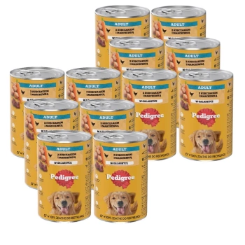 PEDIGREE Adult lata 12x1200g - alimento húmedo completo para perros adultos, con pollo en gelatina